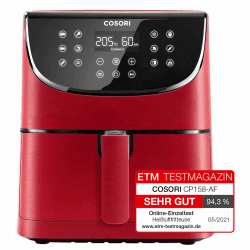 COSORI Heißluftfritteuse 5,5L XXL Rot Friteuse Heissluft Fritteusen Air Fryer mit Digitalem LED-Touchscreen, 11 Programmen, Vorheizen&Warmhalten, Shake-Modus, 100 Rezepte auf Deutsch, ohne Öl, 1700W 5.5L Rot