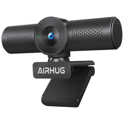 AIRHUG 2K Webcam -Full HD 1080P Webcam mit zwei Mikrofonen, Mit Sichtschutz Abdeckung, 72°Weitwinkel Computer Webcam, USB Plug&Play, Autofokus, Kompatibel für Online-Meeting, Streaming 2K Webcam mit Mikrofon