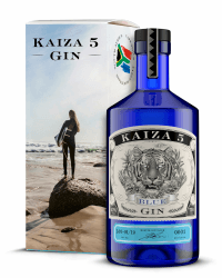 KAIZA 5 BLUE GIN – 0,7 l - 43% | Gin aus Südafrika/Kapstadt | Blumig, beerig, frisch | Holunder, Blaubeere und Drachenfrucht | Beach Beach 700 ml