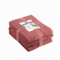 Gözze - Frottier-Set, 2 Handtücher (50 x 100 cm), 2 Duschtücher (70 x 140 cm) und 2 Gästetücher (30 x 50 cm), 100% Baumwolle, 480 g/m² - Rot Rot 50 x 30 cm, 100 x 50 cm und 140 x 70 cm Lucia