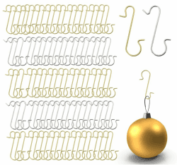 merryxmas 150x Weihnachtsbaum Haken: Baumhaken Kugelaufhänger in Gold und Silber - S-förmige Aufhänger für Christbaumkugeln & Weihnachtskugeln an Weihnachten
