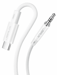 JSAUX USB C auf Klinke AUX Kabel 1M, USB C zu 3,5mm Jack Auto Kopfhörer Adapter Nylon Geflochtene Aux Kabel kompatibel mit iPhone 16/15 Pro Max, Galaxy S24/S23/S22 Ultra, iPad Pro, Pixel, Huawei P40 1M Weiß