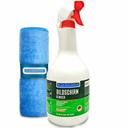 BLUM MANUFAKTUR Bildschirmreiniger 1x 1000 ml + 30x30 cm Mikrofasertuch supersoft 365GSM - Screen Cleaner - Display Reiniger