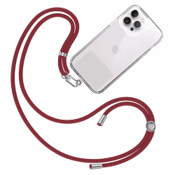 TBOC Band Handykette Schlüsselband Kette Handyschnur Zum Aufhängen Nacken Umhängen Universal für Handy mit Pad Handyband Patch Karabiner Hülle Handyhülle Lanyard Schlüsselbänder Bordeaux