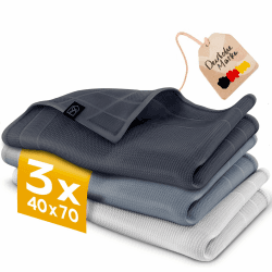 Homety Geschirrtücher Mikrofasertücher, 70x40 streifenfrei, fusselfreie Geschirrhandtücher, 3er Set Poliertuch, 70x40 cm 3 Stück - 40x70 cm