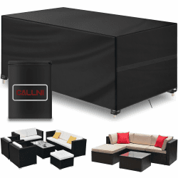 Callni Abdeckung Gartenmöbel Winterfest,Wasserdicht Abdeckplane 420D Oxford Gewebe mit Windfest Klipse, Winterfest Anti-UV Gartentische Schutzhülle für Balkonmöbel Möbelsets Lounge 170x94x70cm 170*94*70cm