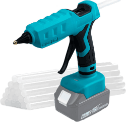 Mellif Akku Heißklebepistole GluePen für Makita-Akku 18v, 11mm (inkl. 20 Klebestifte) Blau