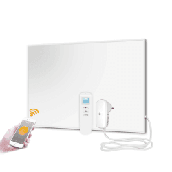EVOKOR Infrarotheizung 520W, WiFi Thermostat mit Fernbedienung, Infrarot Heizung mit Überhitzungsschutz, Heizplatte Heizkörper Heizpaneel, Wandheizung, Elektroheizung Energiesparend-920 * 620mm 520 Watt+WiFi Steckerthermostat mit Fernbedienung