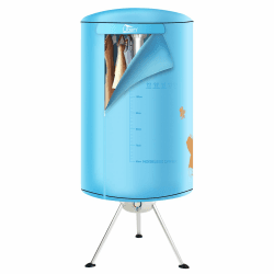 Uten Wäschetrockner Elektrisch Tragbarer, Kleiderschrank Warmlufttrockner Design Klappbar 1000W, Himmelblau 148cm 148cm-blau-rund