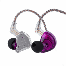 LINSOUL KZ ZS10 Pro,4BA+1DD 5 Treiber In-Ear-Monitor,HiFi Kabelgebundene Ohrhörer,Gaming-Kopfhörer,Hybrid IEM Kopfhörer mit Edelstahlfrontplatte,abnehmbares versenktes 2Pin Kabel (Ohne Mic,Lila) Ohne Mic Lila
