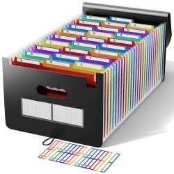 Dokumentenmappe A4, 26 Fächer Fächermappe Sortiermappe Bunte Datei Ordner Regenbogen Aktenordner Ordner Akkordeon Design A4 Größe Grosse Kapazität Wasserdicht Materia mit Deckel de ABC life A 26 Taschen