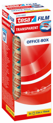 tesa tesafilm transparent - Transparentes Klebeband mit starker Haftung - alterungsbeständig und reißfest - 33 m x 19 mm - 8er Pack 33m:19mm 8 Rollen Single