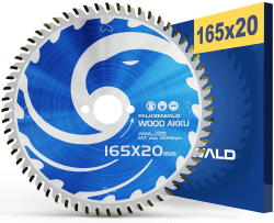 FALKENWALD® Akku Sägeblatt 165x20 Holz 60 Zähne - Kreissägeblatt 165x20 Akku - Kompatibel mit Makita Sägeblatt 165 DHS680RTJ, Makita SP 6000K1, Bosch GKT 55 GCE - 165x20 Sägeblatt Ø 165x20 mm Holz - Super Feinschnitt (Akku)