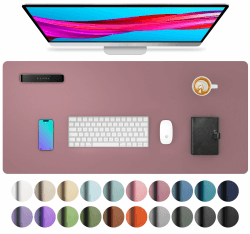 Aothia Schreibtischunterlage,Mauspad mit Leder und Rutchfeste Wildleder,Multifunktionales Office Mousepad Laptop Schreibunterlage,Tisch-Schutz Unterlage für Büro/Home(80x40cm, Lila) 40 x 80 cm Lila