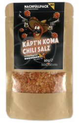 Schlump-Chili⎥KÄPTN KOMA schärfste Chili der Welt Salz Nachfüllset für Gewürzsalzmühlen 80 g - EXTREM SCHARF!