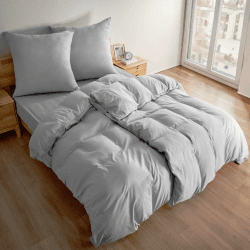 Deconovo Bettwäsche Weiche Bettdecke Bettwäsche Bettdecken Schlafzimmer Modern Bettbezüge mit Reißverschluss 4teilig, 4tlg: 2 x 135 * 200cm + 2 x 80 * 80cm, Hellgrau 2x135*200+2x80*80 Hellgrau