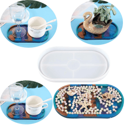 Ovaler Untersetzer, Becherhalter, Epoxid-Silikonform, Scherenbecher, Zementputz, Tablett, Polygon, Epoxidharz, Gießform, Tischdekoration, Kuchen, Heimdekoration, Schmuckherstellung
