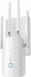 Wlan Verstärker, 1200Mbit/s Wlan Repeater, 5G & 2.4G Dualband Ultraxtender WiFi Verstärker mit LAN anschluss, WPS, Kompatibel mit 99% Standard-WiFi Routern, Deckt bis zu 9200Sq.ft und 35 Geräte ab weiß