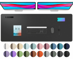 Aothia Schreibtischunterlage,PU-Leder-Schreibtischmatte,Mauspad,Rutschfester Schreibtischschutz,wasserdichter Schreibtisch-Schreibblock für Büro und Zuhause(122x43cm,Schwarz) 43 x 122 cm Schwarz
