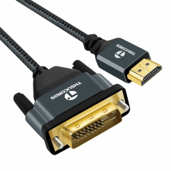 Thsucords 4K HDMI auf DVI Kabel 1M, Vergoldetes geflochtenes DVI auf HDMI Kabel Bidirektional kompatibel mit Projektor, Laptop, TV, PC, DVD Player 1M 1 Stück