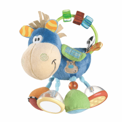 Playgro 101145 Plüschrassel Pferd, Lernspielzeug, Ab 3 Monaten, BPA-frei, Playgro Toy Box Pferd Klipp Klapp, Blau/Bunt, 40016, Größe: 15 x 6 x 20 cm , 1 Stück Playgro Pferd Klipp Klapp - Babyspielzeug - Motorik - Babysensorik - Babyrassel - Babymotorik -