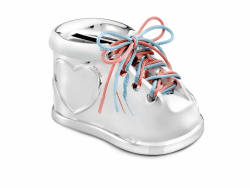 Zilverstad 7275261 Spardose Schuh mit Schnürsenkel rosa&blau vers.a. 9,2x5x5,5c