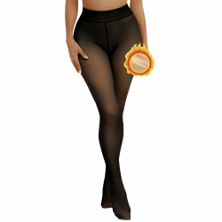 Sumvov Strumpfhosen Damen Winter S/M/L, Thermo Strumpfhose gefüttert, Gefälschte Durchscheinend Plüschstrümpfe Pantyhose Wärmende Fleece Strumpfhose S Schwarz-Fleecefutter