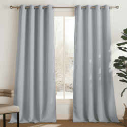 PONY DANCE Vorhang Thermo Wärmeisolierend Wohnzimmer Gardinen mit Ösen 2er Set 280 x B 140 cm Ösenvorhang Blickdicht Thermogardinen Kälteschutz Winter Verdunklungsvorhänge, Silbergrau H280 x B140 cm (2er Pack) Silbergrau