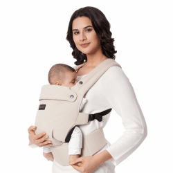 Momcozy Babytrage Neugeborene bis Kleinkinder - Ergonomische, gemütliche und leichte Babytrage für 3-20kg, mühelos anzulegen, ideal für freihändiges Elternsein, verbesserte Lendenwirbelstütze, Khaki