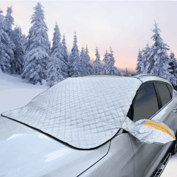 NDDI POWER Frontscheibenabdeckung, Verdickte magnetische Absorption Aluminiumfolie Schnee Frost Schild mit Spiegelabdeckung, erweiterter Schutz Wischer（170×143cm