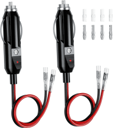 Zigarettenanzünder Stecker Adapter, Autostecker Universalstecker 12V/24V mit 10A/15A Sicherung für LKW Fahrzeuge und Waagen Zigarettenanzünder Buchse