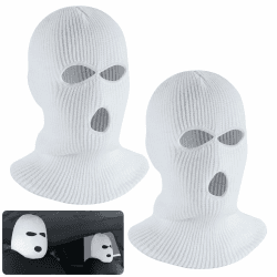 YYHCC Gestrickter Auto Kissenbezug,Kopfbedeckung,Kreativer Kopfbedeckung Sitzschutz,Auto Zubehör,Mütze für Autositze,für Auto,Minivan,Wohnmobil,Halloween 2 Stück（Weiß）