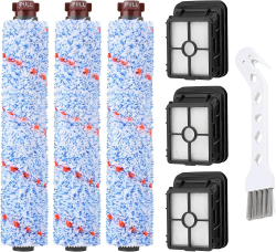 Bürstenrolle Filter Ersatzteile Kompatibel mit Bissell CrossWave, 3 Bürste und 3 Vakuum Filter Zubehör für Bissell Crosswave 1785, 2306, 2305 Serie 3 Pack Bürstenrolle