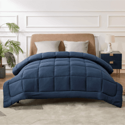 BEDSURE Winterbettdecke 155x220 Warm and Weiche - Bettdecke 155 x 220 Winter 450GSM Füllung, Öko Tex, Steppdecke für Allergiker Blau Blau 155x220 cm