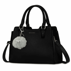 IGOLUMON Handtasche Damen Mittelgroß Tasche Leder Henkeltasche Damen-Henkeltaschen Tote Bag Handtaschen Taschen Damen-Schultertaschen Umhängetasche Schultertasche Damenhandtaschen Schwarz