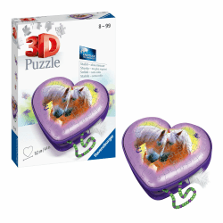 Ravensburger 3D Puzzle 11171 - Herzschatulle Pferde - Aufbewahrungsbox aus dreidimensional geformten Puzzleteilen - für große und kleine Pferde-Freunde ab 8 Jahren