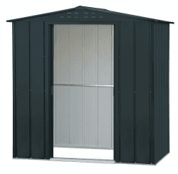 Duramax TOP 6 x 4 (2.17 m²) Metall gerätehaus, hergestellt aus verzinktem Stahl, verstärkte Dachkonstruktion, wartungsfreies und witterungsbeständiges Metallgerätehaus, Geräteschuppen, Anthrazit 6 x 4 Anthrazit