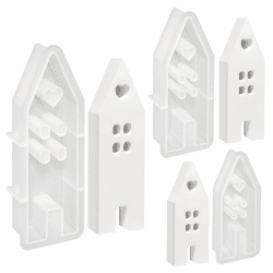 3 Stück Silikonform Haus, Silikonformen Gießformen Häuser Kerzenformen zum Gießen, Gießform Haus mit Fenster, Gießformen Silikon Haus, Kerzenform Seifenform Epoxidharz Formen für Seife, Gips, Handwerk Kerzen Gießformen 4PCS
