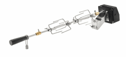 RÖSLE Premium-Drehspieß, Hochwertiger Grillspieß für RÖSLE BBQ-Stationen für VIDERO G2/G3, MAGNUM G3 und Kugelgrill No.1 F60 mit Gourmetring, Traglast 10 kg, Edelstahl 18/10 Drehspieß G2/G3
