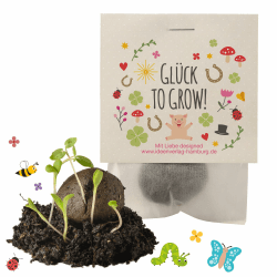 10x "Glück to grow" Samenbomben/Glücksbringer/kleine Geschenke Kollegen Saatbomben Geschenk Gäste Geschenke Gastgeschenk Kinder Dankeschön Geschenke Kollegen Danke Mitgebsel kleines Dankeschön