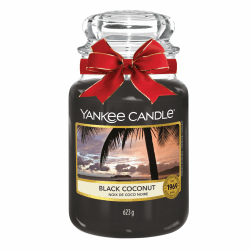 Yankee Candle, Duftkerze im Glas, klein, Duft: Vanille, Limette, glas, schwarz, Large Black Coconut