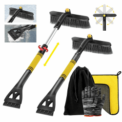TUIBEIDAMAI Auto Eiskratzer,Schneebesen Auto Teleskop,Eiskratzer Auto mit Besen Ausziehbar,Auto Eiskratzer mit Besen,Eiskratzer Auto mit Besen Lang,für Autos Deluxe, SUV und LKW. Schwarz