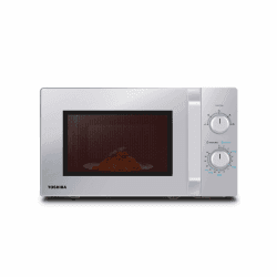 Toshiba Solo-Mikrowelle 20L MW2-MM20PF(SL), Freistehende Mikrowelle, 800W, 5 Leistungsstufen mit praktischer Auftaufunktion, LED-Beleuchtung im Innenraum, Silber 20L Silber