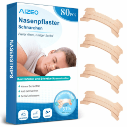 Nasenpflaster Schnarchen, 80 Stück Extra Starke Nasenpflaster Besser Atmen, Atmungsaktives Nose Strips Lindern Eine Verstopfte Nase Effektive Anti Schnarchen, Nasenstrips für Sport und Schlaf 66x19mm