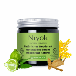 Niyok® 2-in-1 anti-transpirante Deocreme "Green Touch" (40ml) • Natürliches Deo ohne Aluminium • 24h Schutz vor Geruch & Schweiß • Deodorant Creme Unisex • Feste Deo Creme vegan