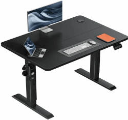 Flamaker Höhenverstellbarer Schreibtisch, Elektrischer Schreibtisch Höhenverstellbar für Steh-Sitz, Computertisch mit Memory-Funktion, Stabiler Tisch Standing Desk, Bürotisch,100 x 60 cm,Schwarz 100 x 60 cm Schwarz