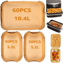 160pcs Airfryer Backpapier für Ninja Flex Drawer Dual Zone AF500EU 10,4L Heißluftfritteuse,Zubehör für Ninja Foodi AF500EU AF500EUCP Airfryer,Auch kompatibel mit Cecotec Dual 9000 9L