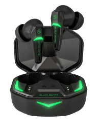 Black Shark Bluetooth Kopfhörer Kabellos mit Extrem Niedriger Latenz von 45 ms, Kopfhörer Bluetooth Gaming mit Bluetooth 5.2, Dual-Modi, 10-mm-Treiber, 35 h Spielzeit, IPX4 Wasserdicht, 4 Mikrofone Lucifer T1