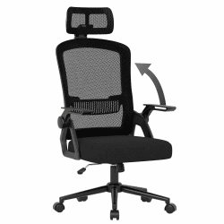 naspaluro Bürostuhl Ergonomisch mit Verstellbarer Armlehnen, Schreibtischstuhl mit Kopfstütze, Atmungsaktiver Netzbespannung, Lordosenstütze, Höhenverstellung Computerstuhl, 360° Drehstuhl, Schwarz Schwarz mit Kopfstütze