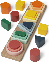 Joozmui Holz Montessori Spielzeug ab 1 2 Jahr, Holzspielzeug Motorikspielzeug Baby Spielzeug 1 Jahr Lernspielzeug Geschenk für Kleinkinder - Holz Sortier & Stapelspielzeug